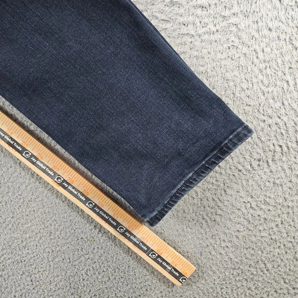 True Religion Rocco Relaxed Skinny Moto Jeans Blue Black 36x33